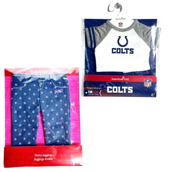 American Girl Doll NFL Indianapolis COLTS TEE + STARRY JEGGINGS Football Outfit! - Picture 4 of 13